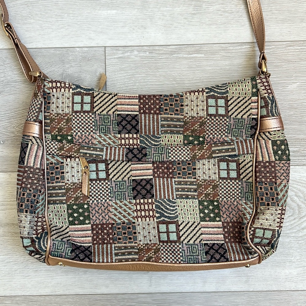 Vintage SAS Tapestry Quilt Style Patchwork Shoulder Bag